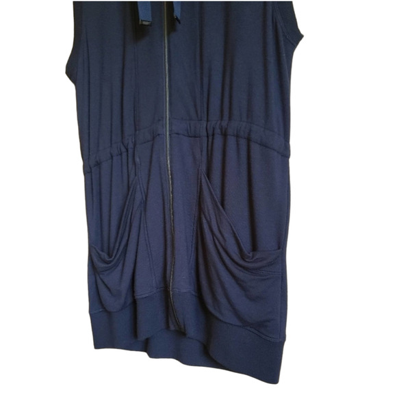 Athleta Womens Lotus Vest Full Zip Navy Modal Blend Sleeveless XSmall - Picture 4 of 10
